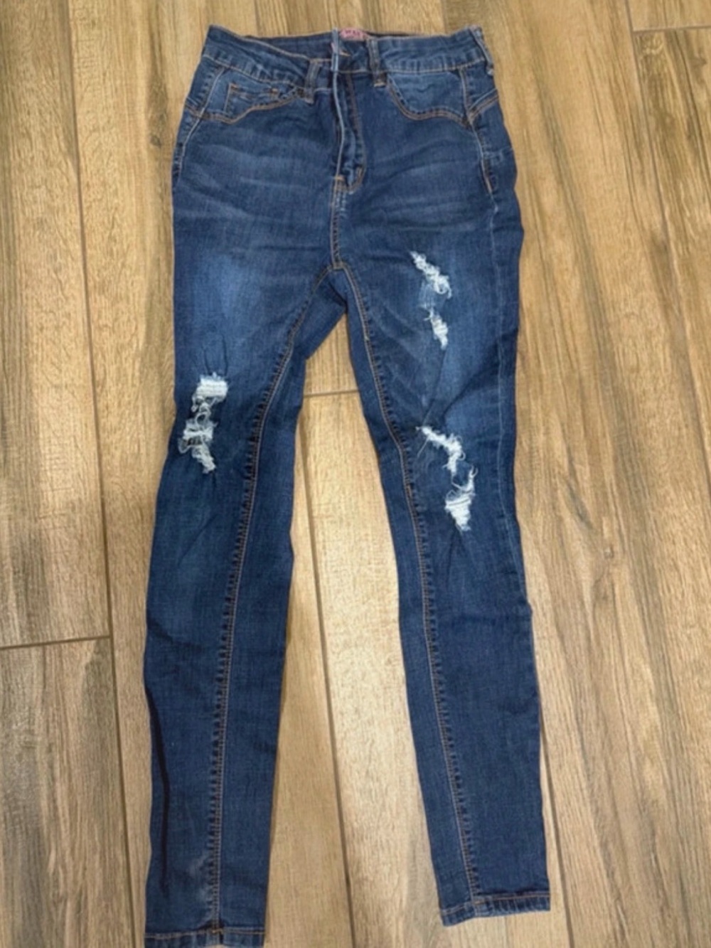 Wax Jean Dark Blue Ripped Women’s Skinny Jeans